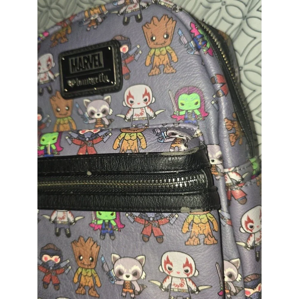 Loungefly marvel chibi character print mini backpack bookbag purse bag tote!